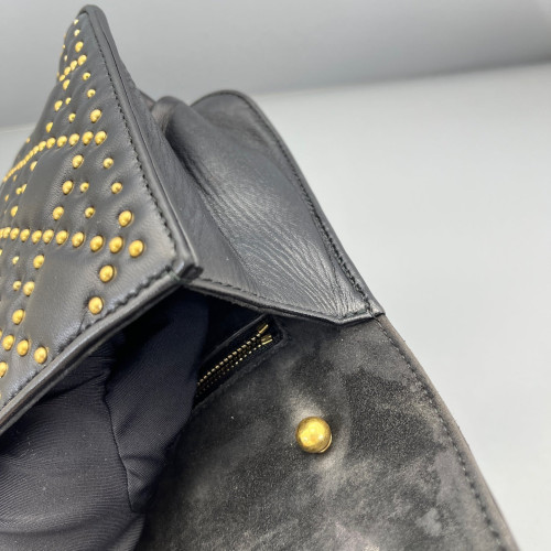 Dior Studded Dioraddict Flap Calfskin Black