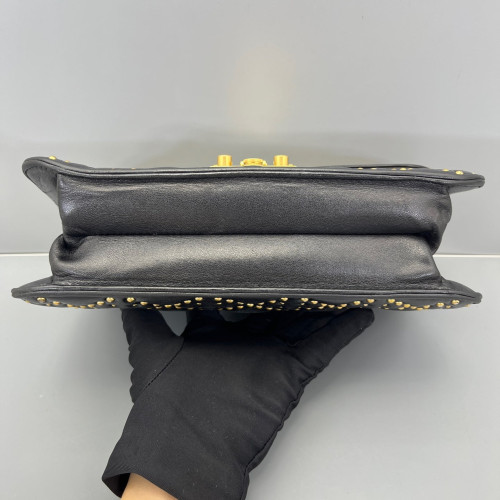 Dior Studded Dioraddict Flap Calfskin Black
