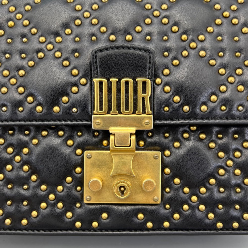 Dior Studded Dioraddict Flap Calfskin Black