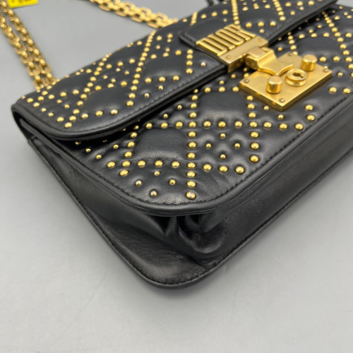 Dior Studded Dioraddict Flap Calfskin Black