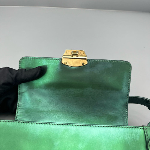 Fendi Shoulder Bag Calfskin Green
