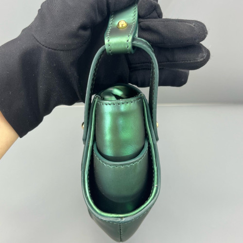 Fendi Shoulder Bag Calfskin Green