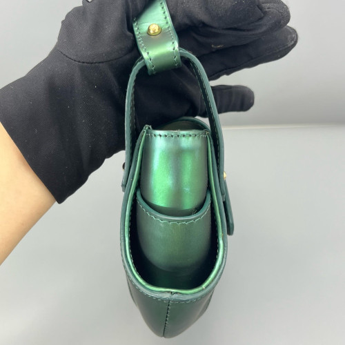 Fendi Shoulder Bag Calfskin Green