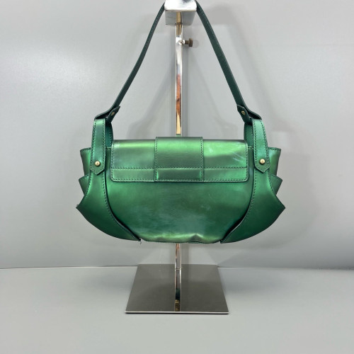 Fendi Shoulder Bag Calfskin Green