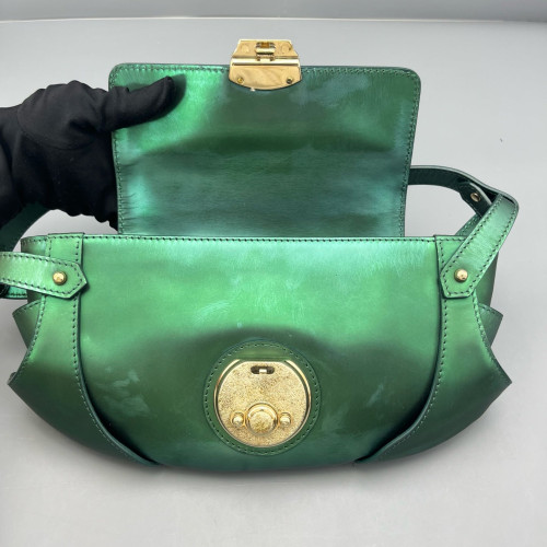 Fendi Shoulder Bag Calfskin Green
