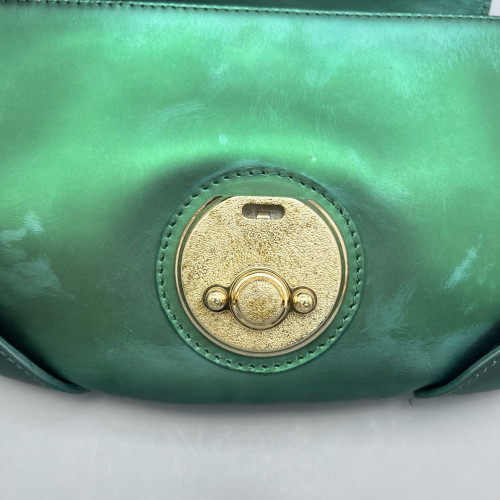 Fendi Shoulder Bag Calfskin Green