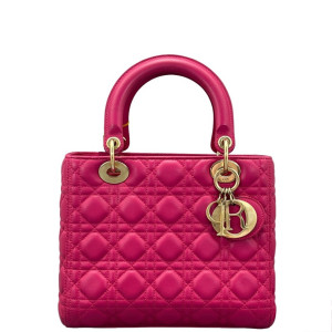 Dior Medium Lady Dior Calfskin Rose