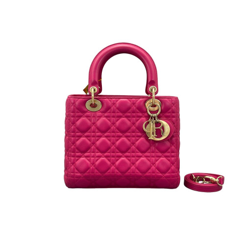 Dior Medium Lady Dior Calfskin Rose