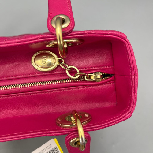 Dior Medium Lady Dior Calfskin Rose