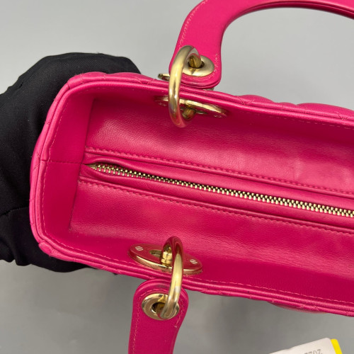 Dior Medium Lady Dior Calfskin Rose