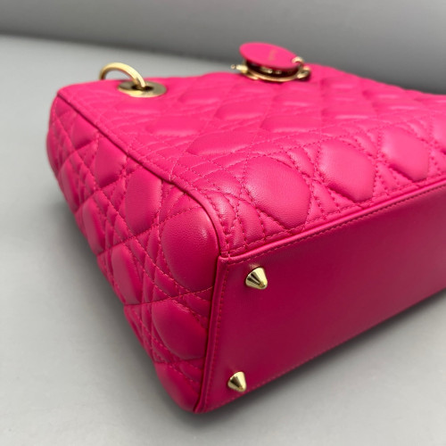 Dior Medium Lady Dior Calfskin Rose