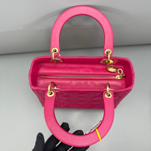 Dior Medium Lady Dior Calfskin Rose