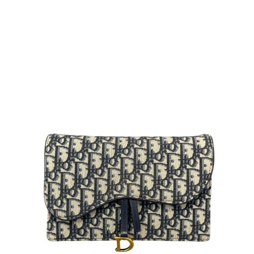 Dior Medium Saddle Chain Pouch Oblique Navy Beige Black Dior Medium Saddle Chain Pouch Oblique Navy Beige Black