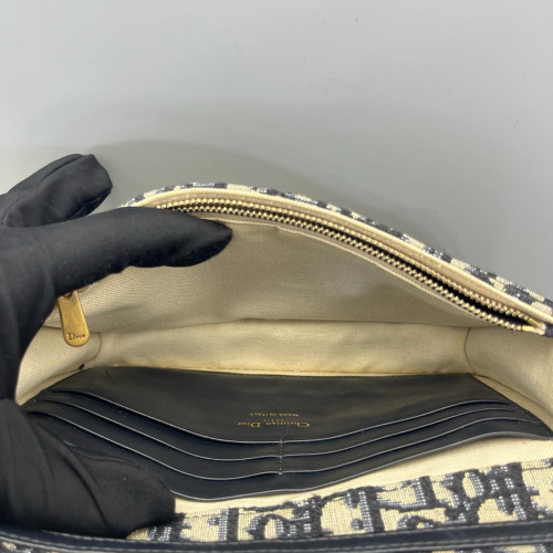 Dior Medium Saddle Chain Pouch Oblique Navy Beige Black Dior Medium Saddle Chain Pouch Oblique Navy Beige Black