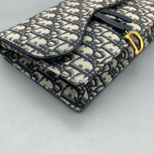 Dior Medium Saddle Chain Pouch Oblique Navy Beige Black Dior Medium Saddle Chain Pouch Oblique Navy Beige Black