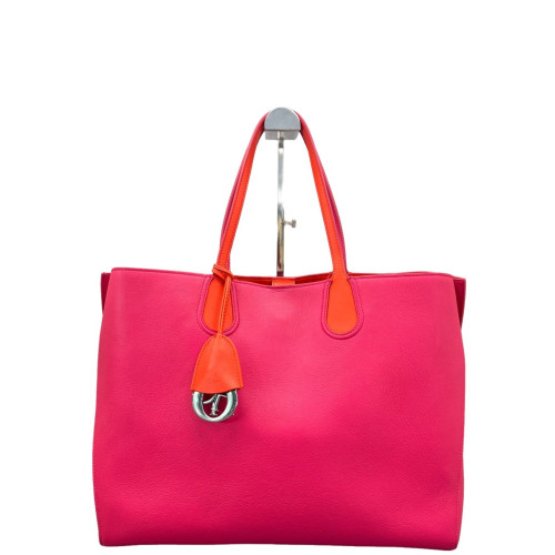Dior Tote Bag Calfskin Rose Red Orange