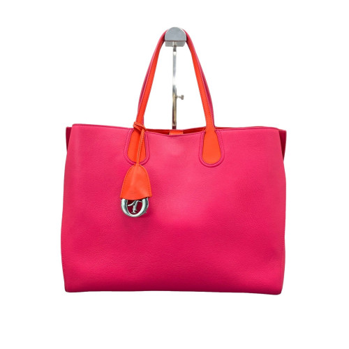 Dior Tote Bag Calfskin Rose Red Orange