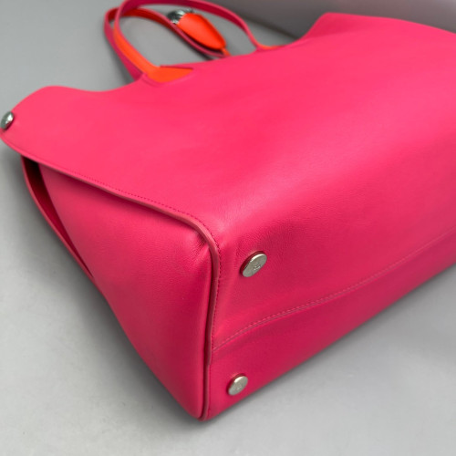 Dior Tote Bag Calfskin Rose Red Orange