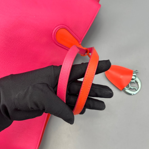 Dior Tote Bag Calfskin Rose Red Orange