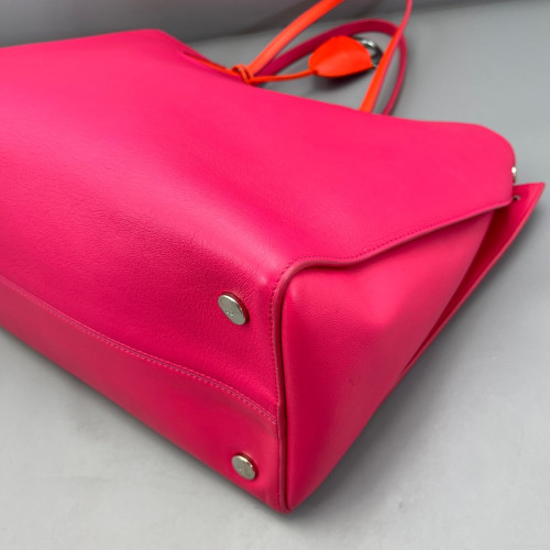 Dior Tote Bag Calfskin Rose Red Orange