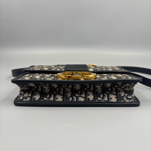 Dior 30 Montaigne Flap Bag Oblique Black Beige Navy