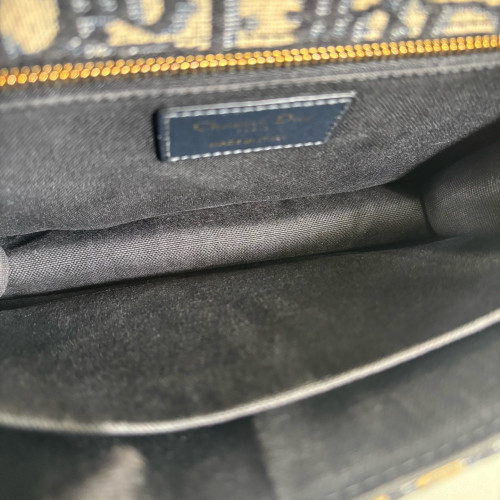 Dior 30 Montaigne Flap Bag Oblique Black Beige Navy