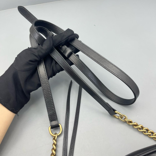 Gucci Matelasse Small GG Marmont Chain Shoulder Bag Calfskin Black Gucci Matelasse Small GG Marmont Chain Shoulder Bag Calfskin Black