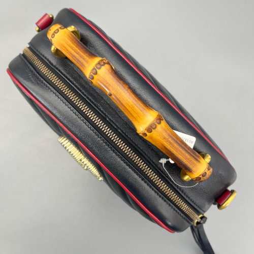 Gucci Bamboo Matelasse Camera Case Calfskin Black Gucci Bamboo Matelasse Camera Case Calfskin Black