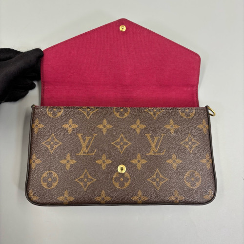 Louis Vuitton Pochette Felicie Chain Wallet Monogram Brown