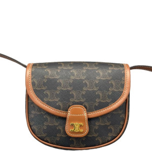Celine Mini Triomphe Besace Triomphe Brown Black
