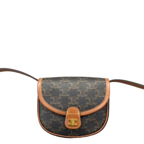Celine Mini Triomphe Besace Triomphe Brown Black