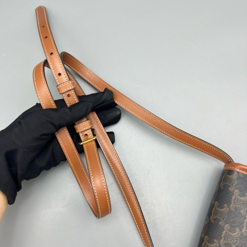 Celine Mini Triomphe Besace Triomphe Brown Black