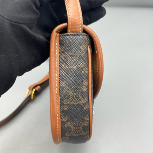 Celine Mini Triomphe Besace Triomphe Brown Black
