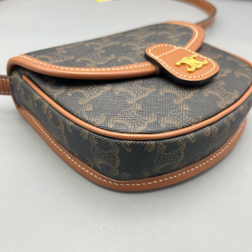 Celine Mini Triomphe Besace Triomphe Brown Black