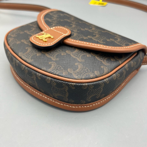Celine Mini Triomphe Besace Triomphe Brown Black