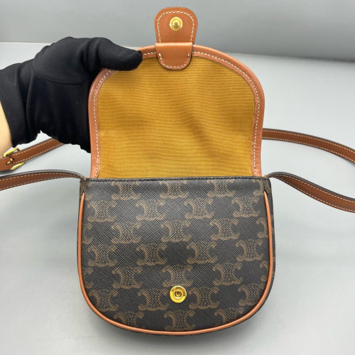 Celine Mini Triomphe Besace Triomphe Brown Black