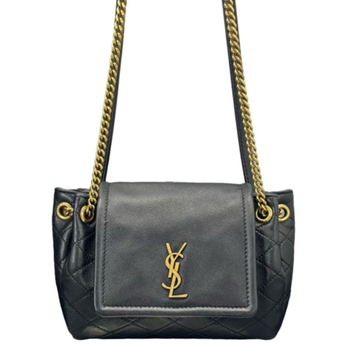 Yves Saint Laurent Mini Nolita Shoulder Bag Calfskin Black