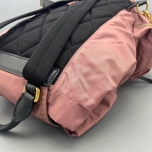 Burberry Medium Rucksack Backpack Nylon Calfskin Pink Black