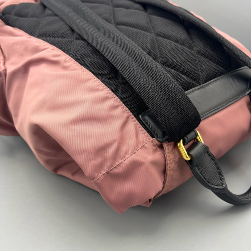 Burberry Medium Rucksack Backpack Nylon Calfskin Pink Black