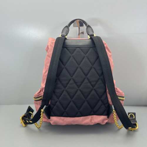 Burberry Medium Rucksack Backpack Nylon Calfskin Pink Black
