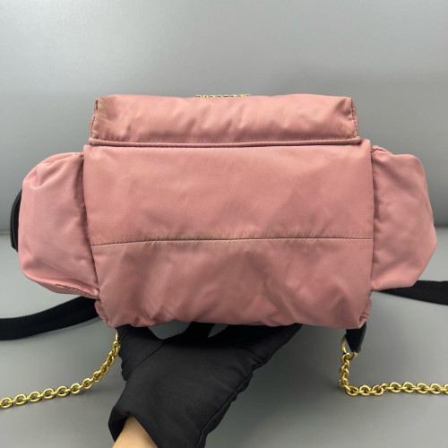 Burberry Medium Rucksack Backpack Nylon Calfskin Pink Black
