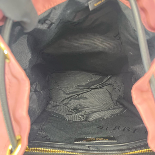 Burberry Medium Rucksack Backpack Nylon Calfskin Pink Black