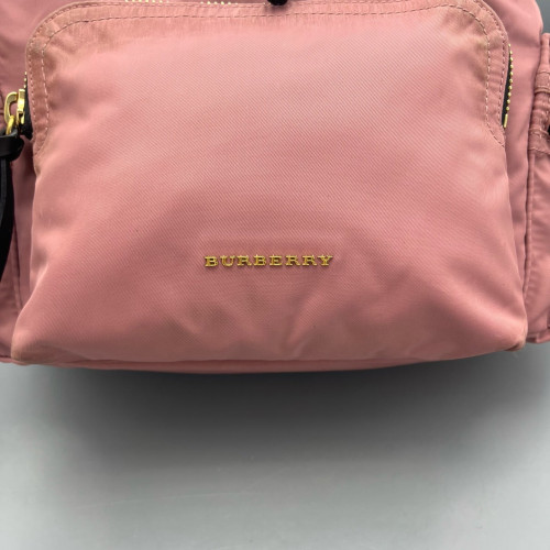 Burberry Medium Rucksack Backpack Nylon Calfskin Pink Black