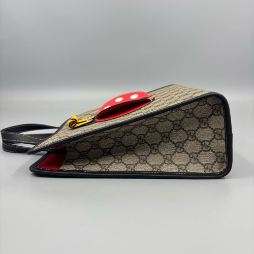 Gucci Children's Printed Tote Bag GG Supreme Monogram Calfskin Brown Black Red
