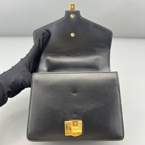 Gucci Web Mini Sylvie Shoulder Bag Calfskin Black Green Red