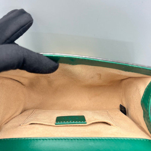 Gucci Small Padlock Shoulder Bag Guccissima Green