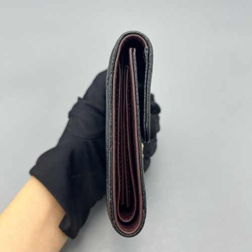 Chanel Quilted Flap Wallet Grained Calfskin Black