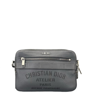 Dior Camera Case Grained Calfskin Dark Grey
