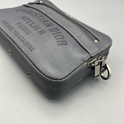 Dior Camera Case Grained Calfskin Dark Grey