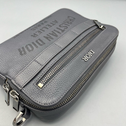 Dior Camera Case Grained Calfskin Dark Grey